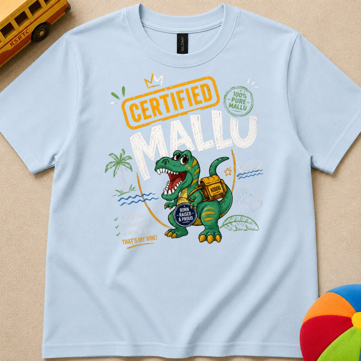 Dino Mallu Kids Unisex T Shirt
