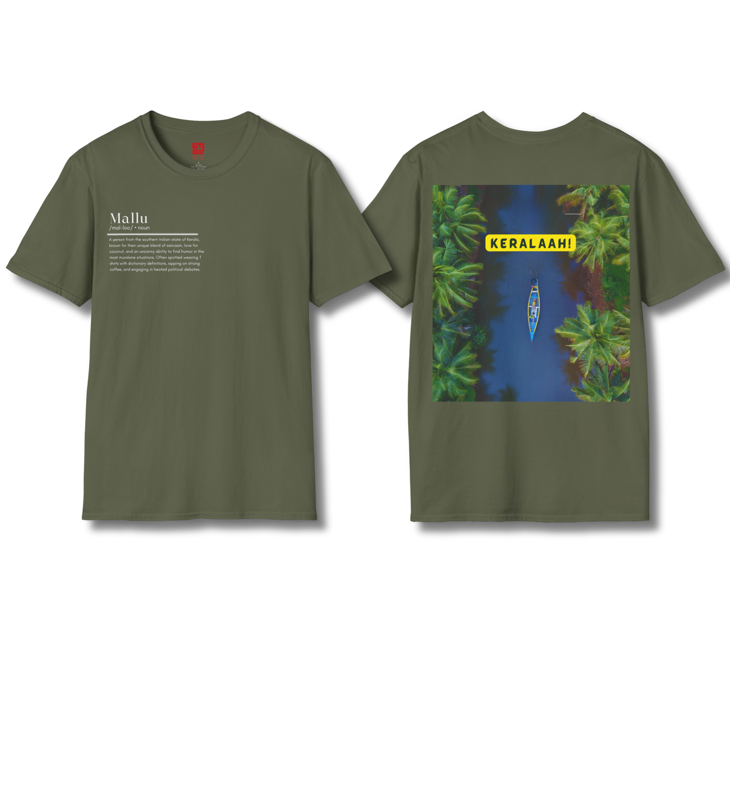 Mallu Definition & Keralaah - Front & Backprint  - T Shirt