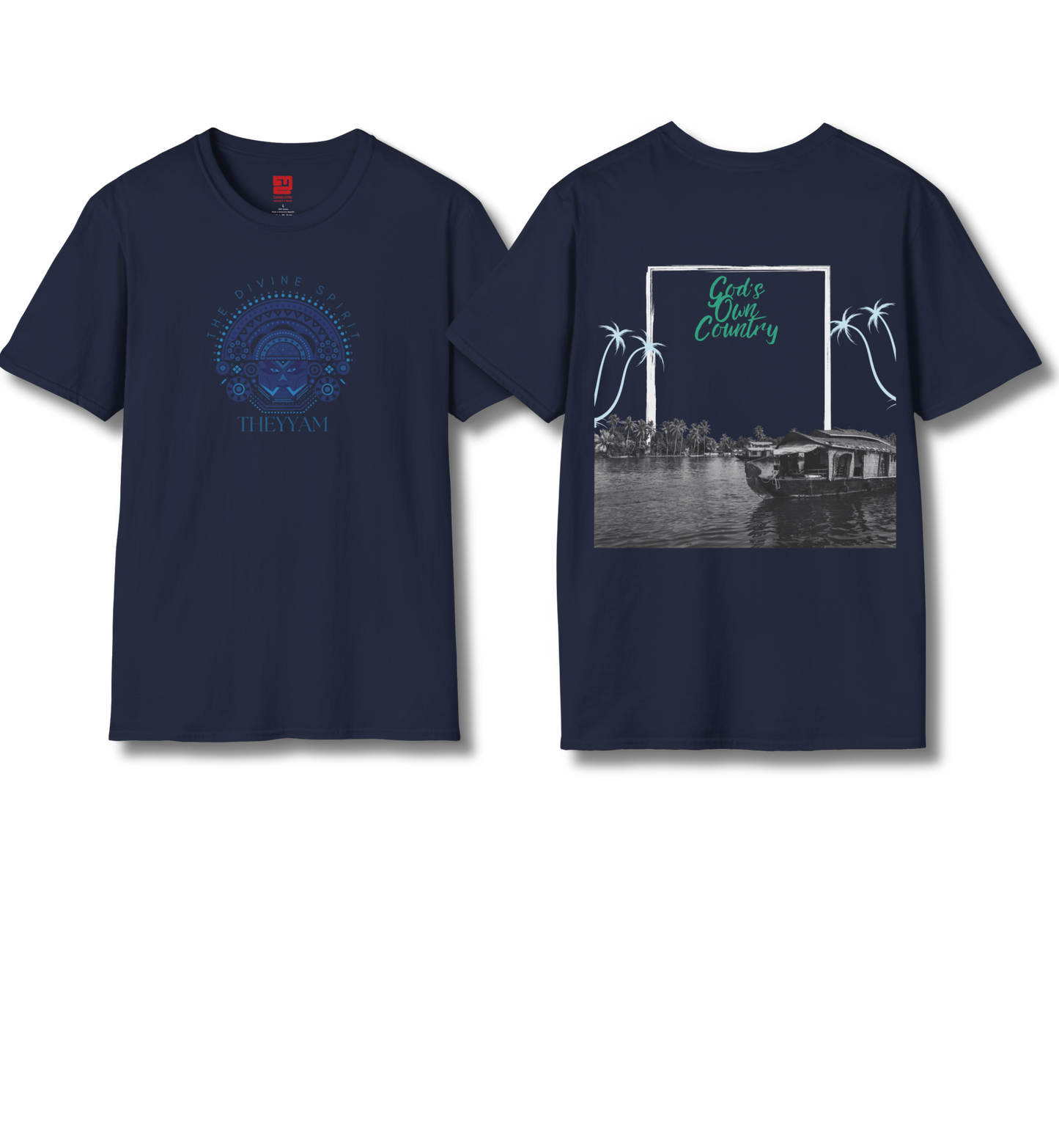 Theyyam & God's Own Backwaters Front & Backprint- T Shirt
