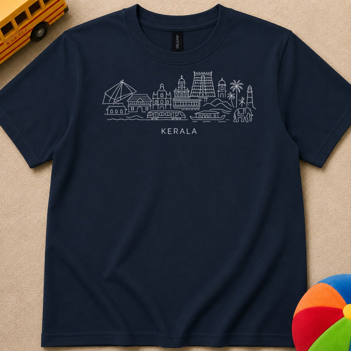 Kerala Line Art Kids Unisex T Shirt