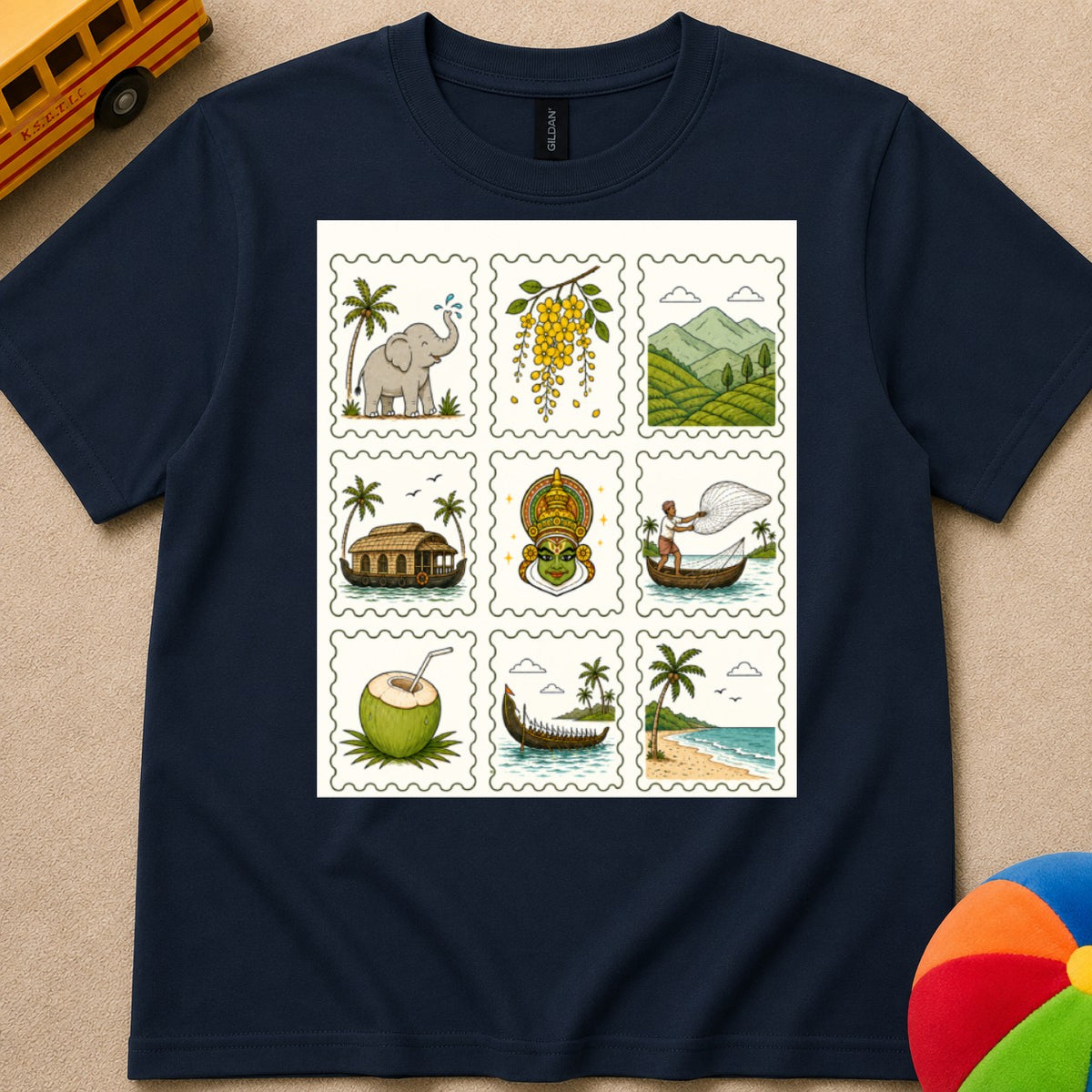 Kerala Stamp  Kids Unisex T Shirt