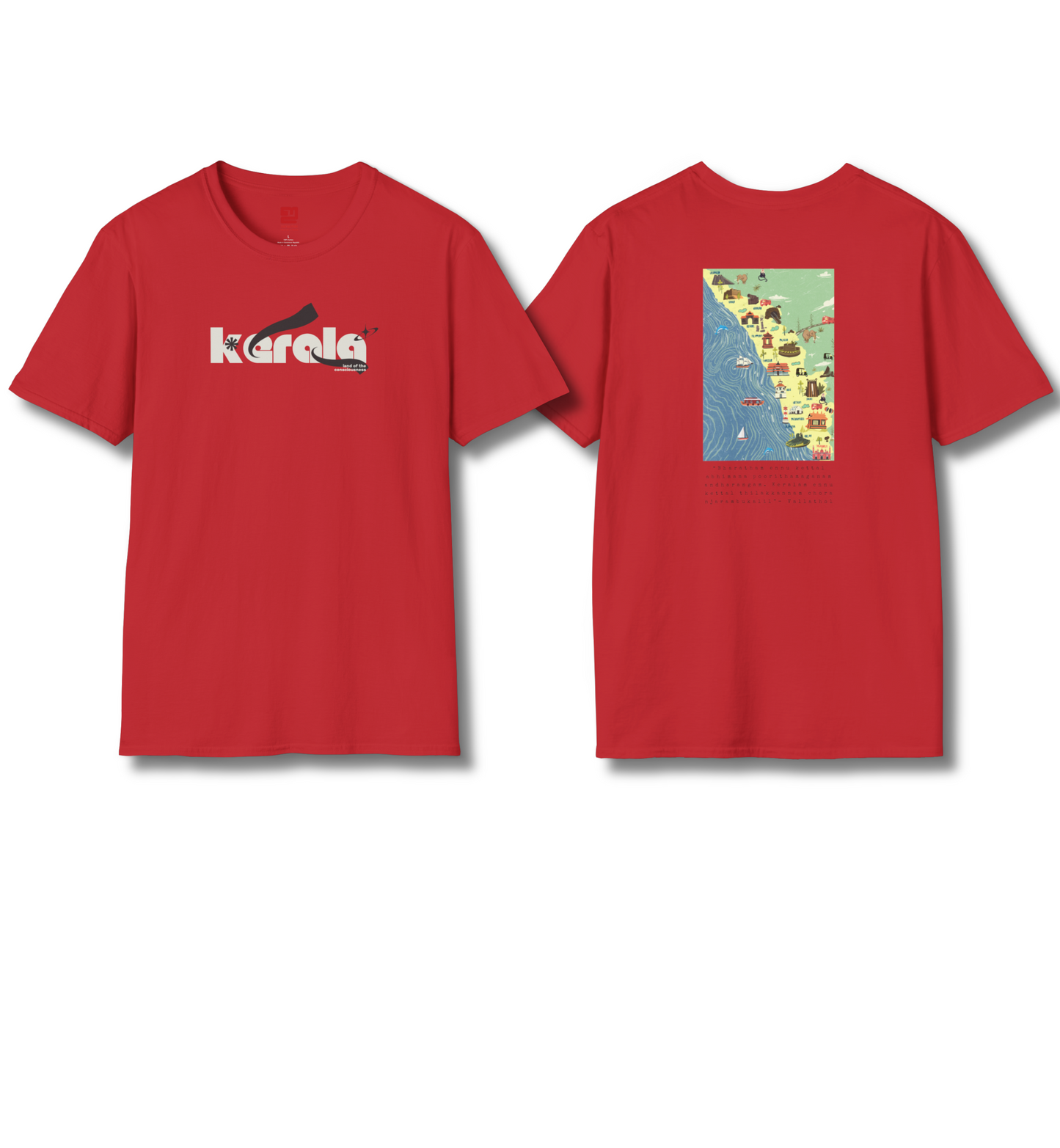 Kerala & Keralam Abhimanam Front & Backprint  - T Shirt