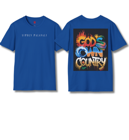 Simbly Malayali & God's Own Country Front & Back print  - T Shirt