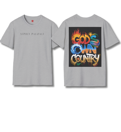 Simbly Malayali & God's Own Country Front & Back print  - T Shirt