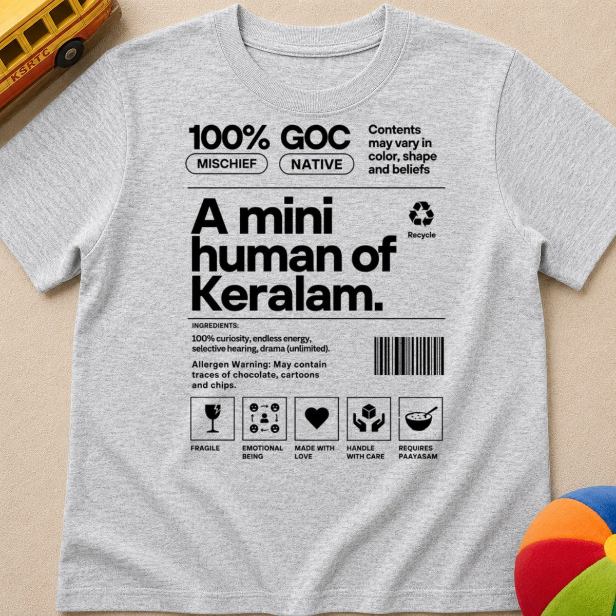 Mini Kerala Human Kids Unisex T Shirt