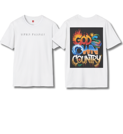 Simbly Malayali & God's Own Country Front & Back print  - T Shirt