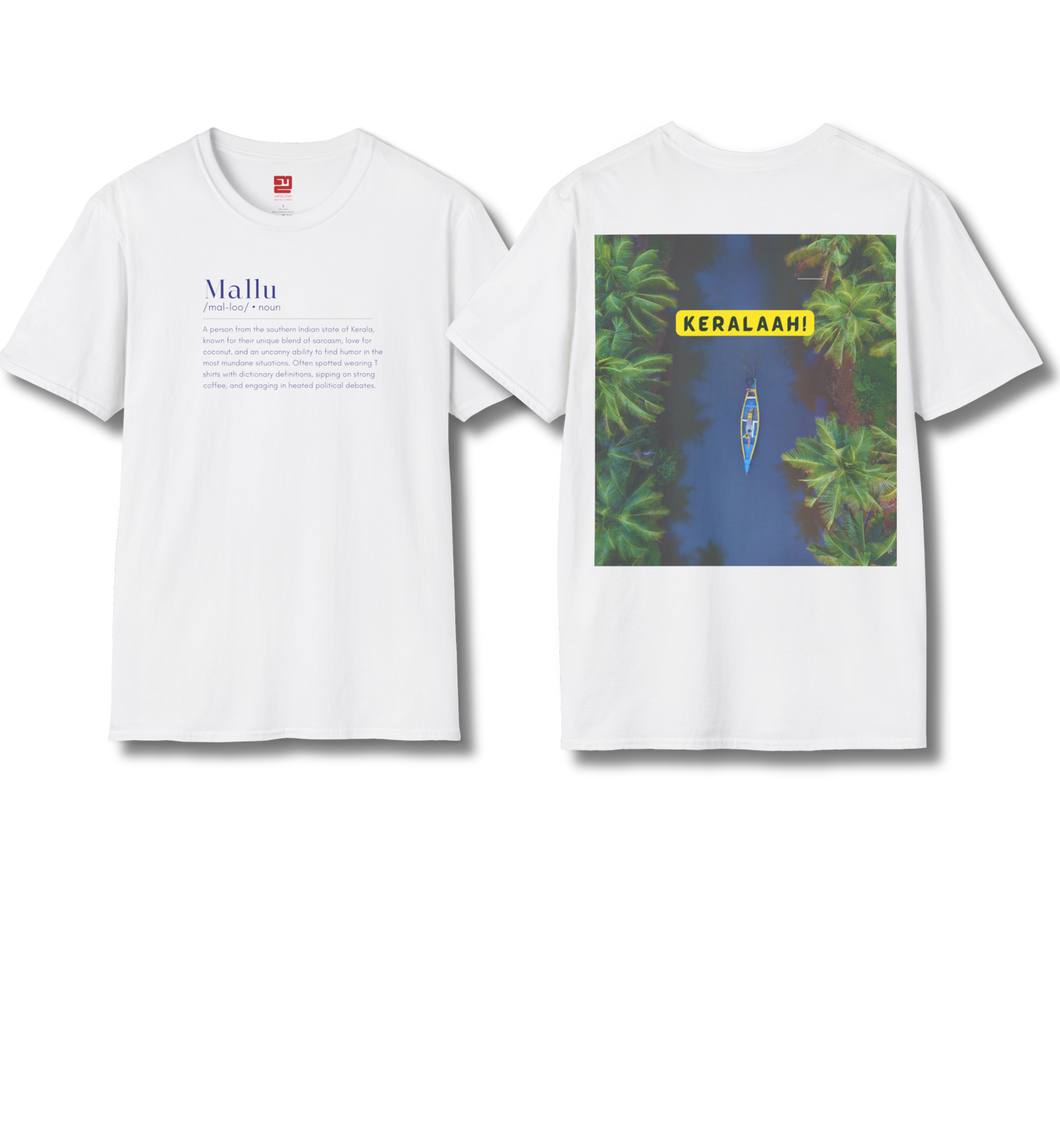Mallu Definition & Keralaah - Front & Backprint  - T Shirt