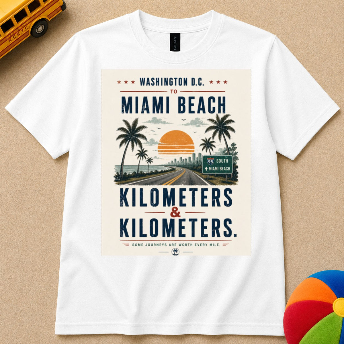 DC To Miami Beach Kids Unisex T Shirt