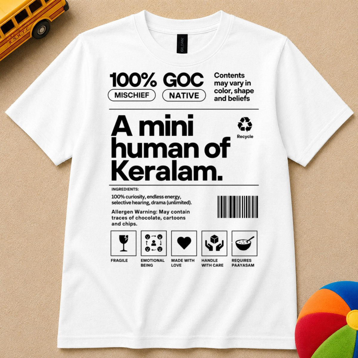 Mini Kerala Human Kids Unisex T Shirt