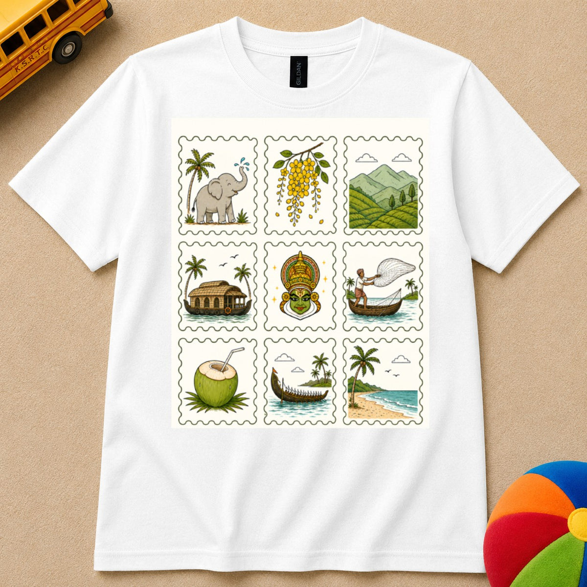 Kerala Stamp  Kids Unisex T Shirt