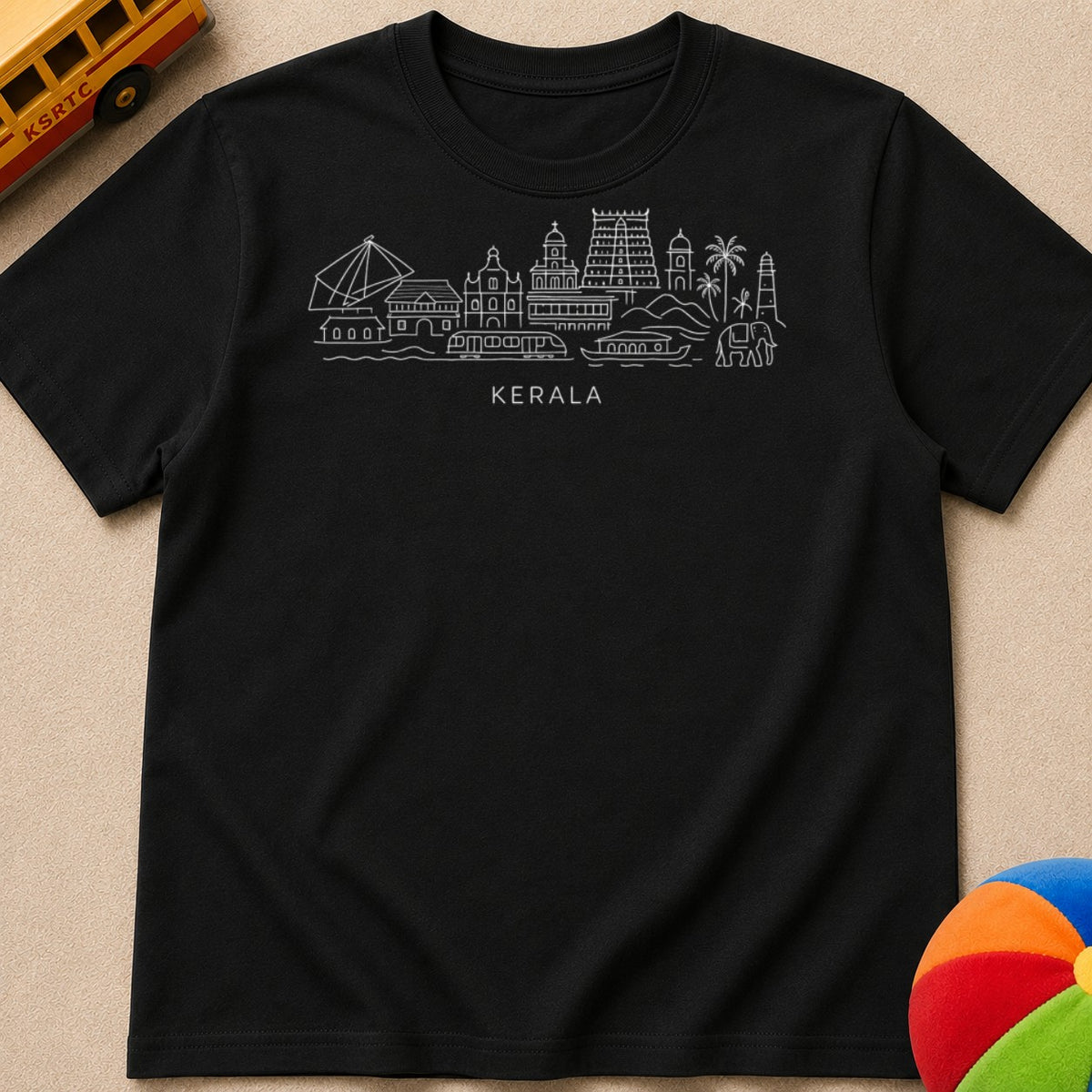Kerala Line Art Kids Unisex T Shirt