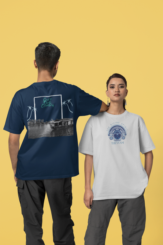 Theyyam & God's Own Backwaters Front & Backprint- T Shirt