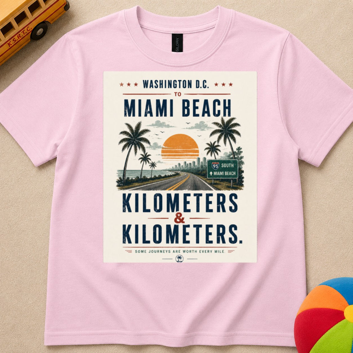 DC To Miami Beach Kids Unisex T Shirt