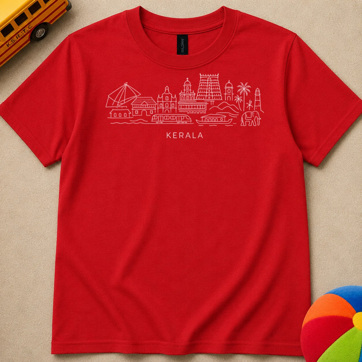 Kerala Line Art Kids Unisex T Shirt