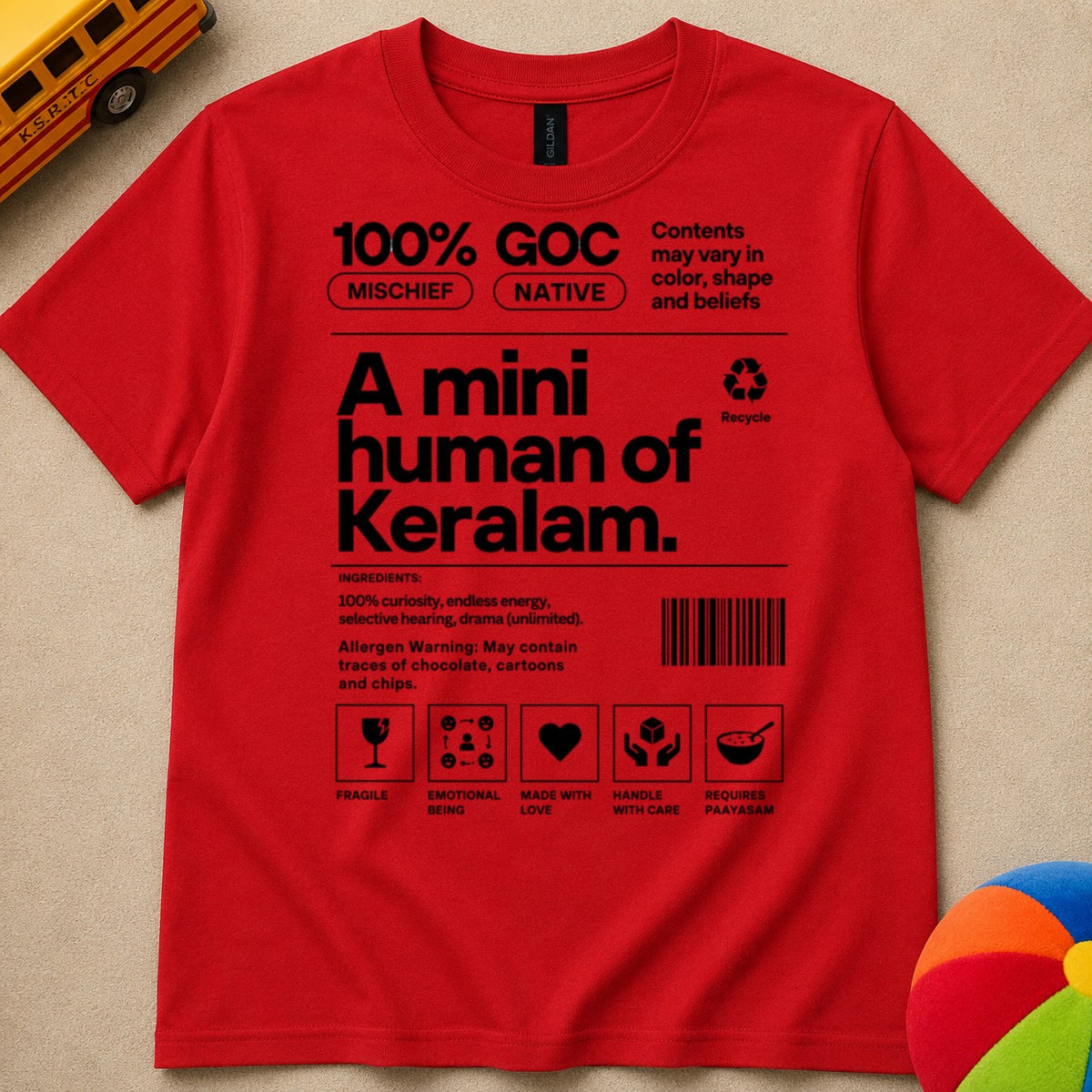 Mini Kerala Human Kids Unisex T Shirt